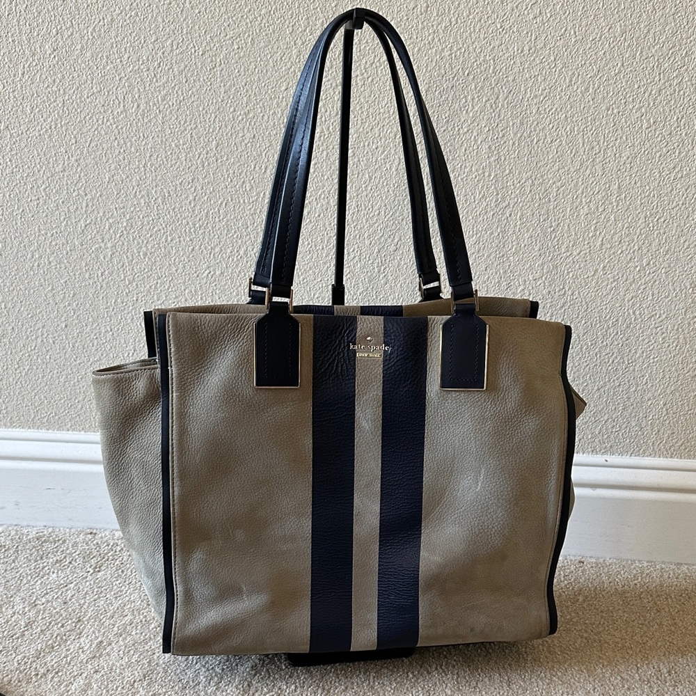 Kate Spade Gray and Blue suede Tote Bag